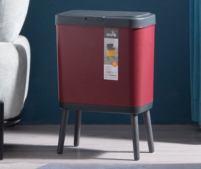 Plastic 15L Narrow Freestanding Food Waste Rubbish Bin.